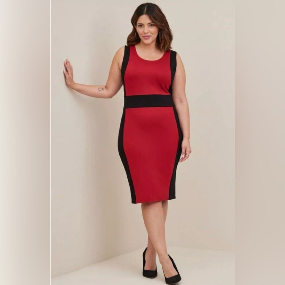 Torrid Studio Ponte Black and Red Dress